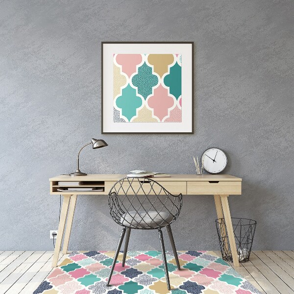 Desk chair mat colorful pattern
