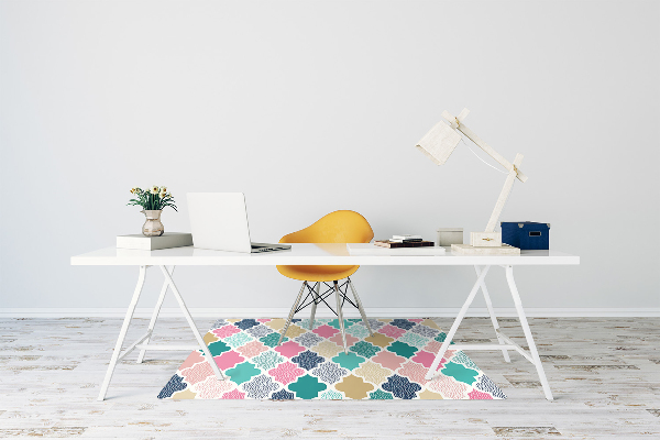 Desk chair mat colorful pattern