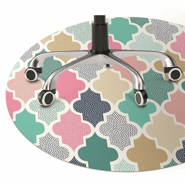 Desk chair mat colorful pattern
