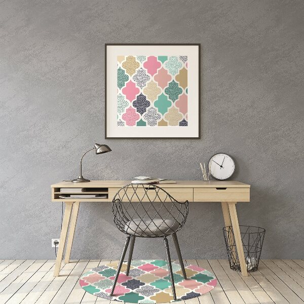 Desk chair mat colorful pattern