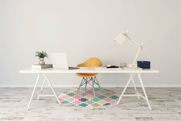 Desk chair mat colorful pattern