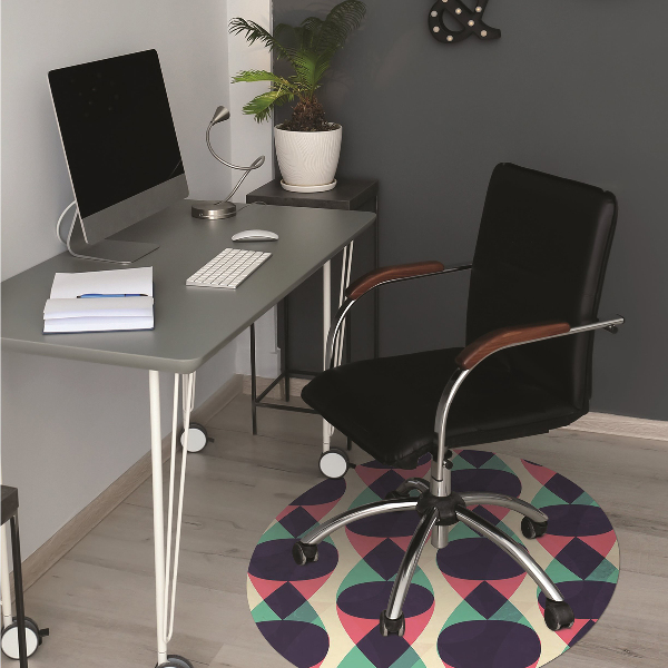 Desk chair mat colorful pattern