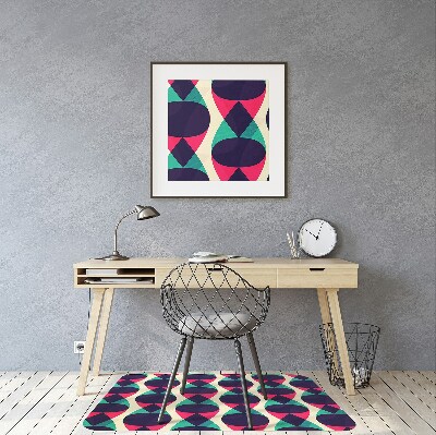 Desk chair mat colorful pattern