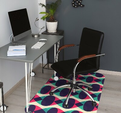 Desk chair mat colorful pattern