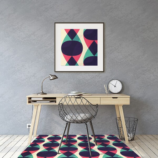 Desk chair mat colorful pattern