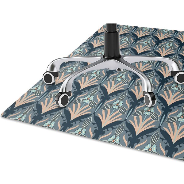 Office chair floor protector Vintage flowers