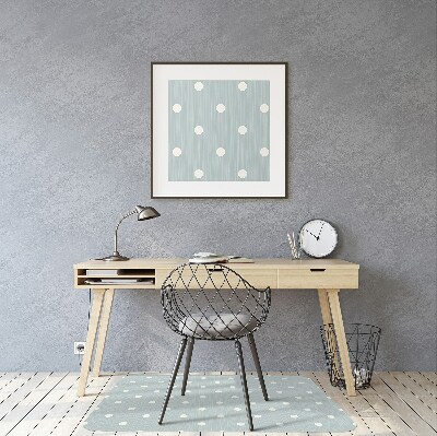 Desk chair mat white dots