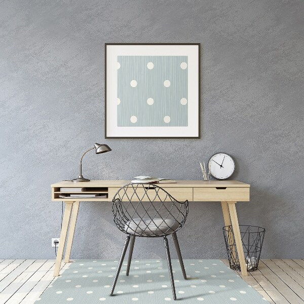 Desk chair mat white dots