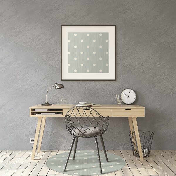 Desk chair mat white dots