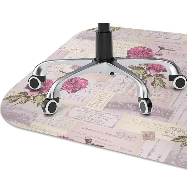 Office chair mat Paper and peonies