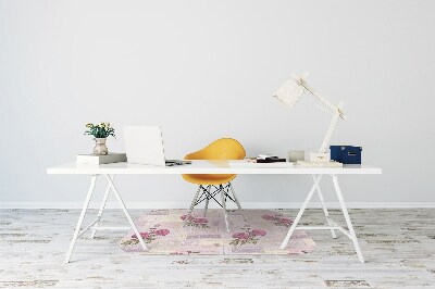 Office chair mat Paper and peonies