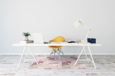 Office chair mat Paper and peonies