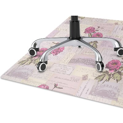 Office chair mat Paper and peonies