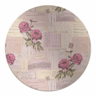 Office chair mat Paper and peonies