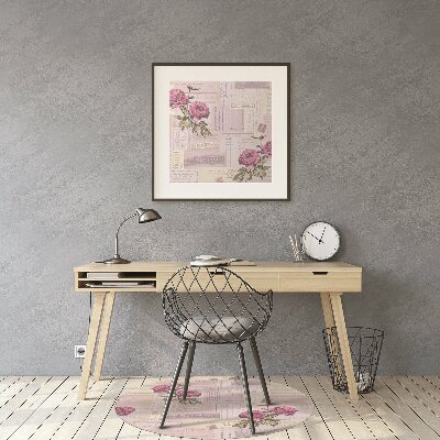 Office chair mat Paper and peonies