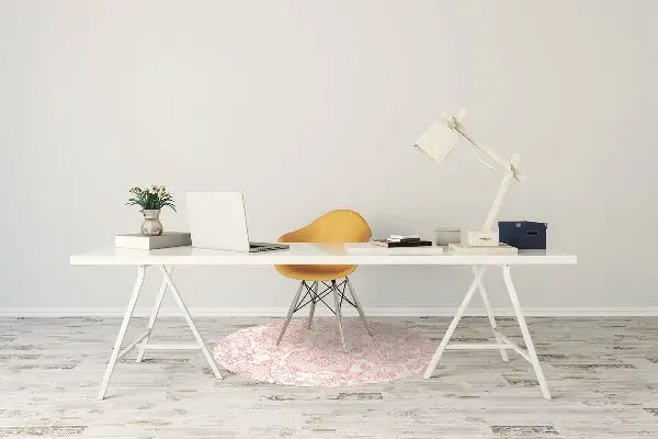 Desk chair mat flowers contour
