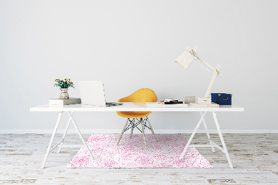 Desk chair mat pink flowers