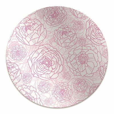 Desk chair mat pink flowers