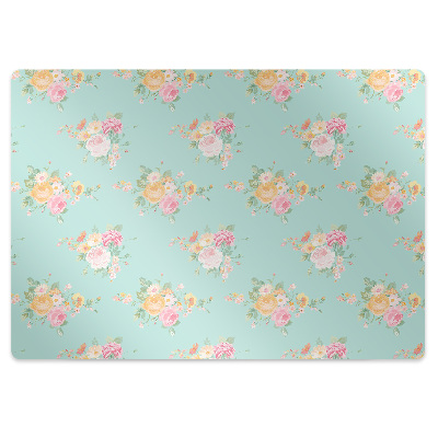 Office chair mat pastel bouquets