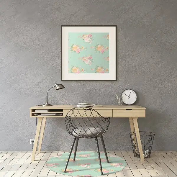 Office chair mat pastel bouquets