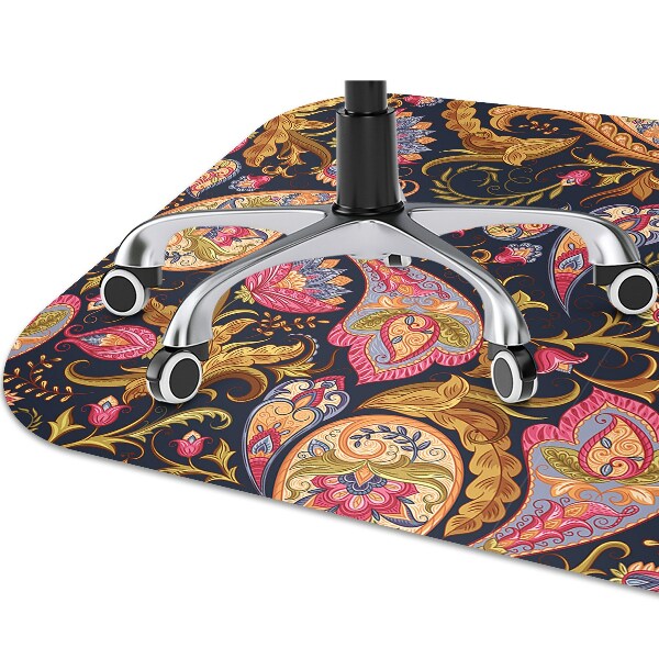 Chair mat floor panels protector colorful Paisley