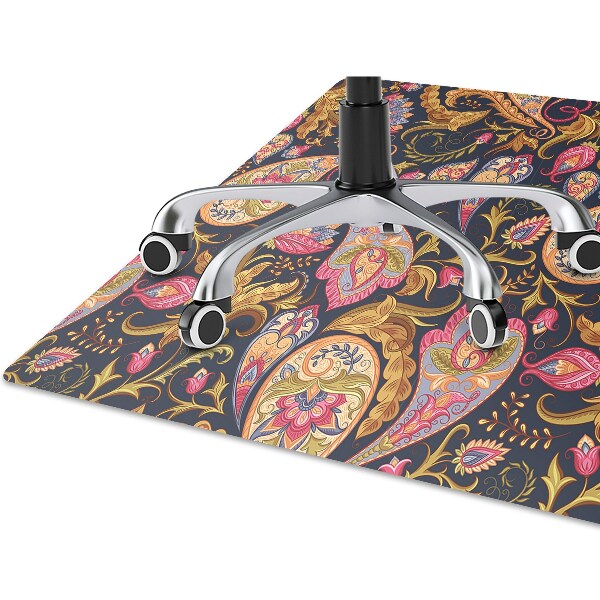 Chair mat floor panels protector colorful Paisley