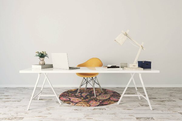 Chair mat floor panels protector colorful Paisley