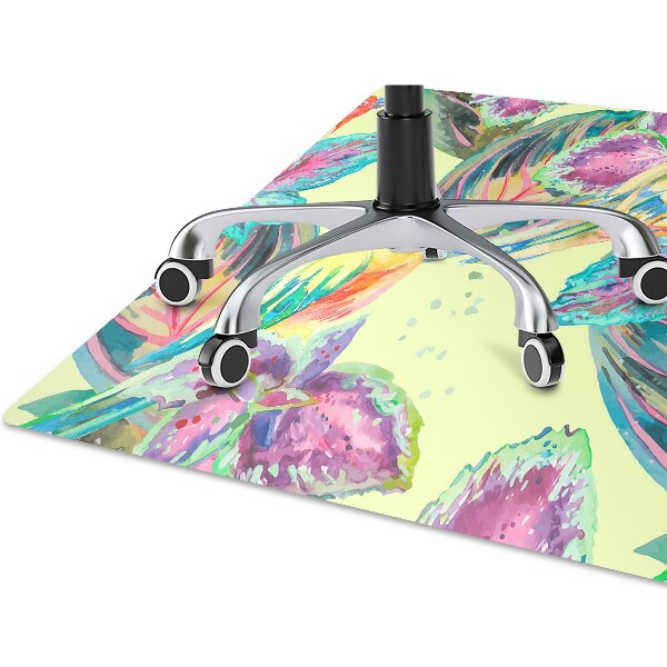 Desk chair mat colorful parrots