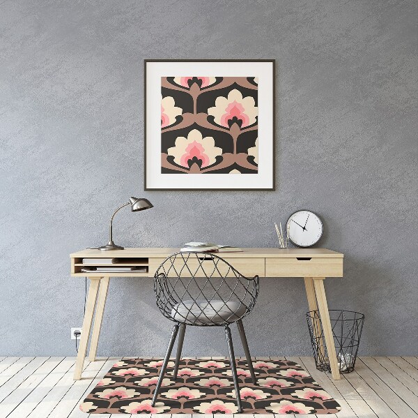 Desk chair mat floral pattern