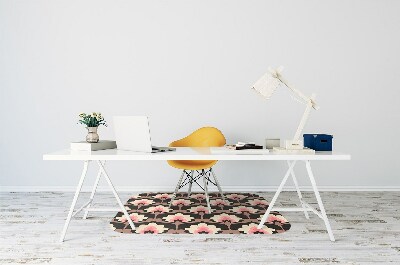 Desk chair mat floral pattern