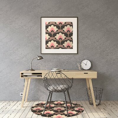 Desk chair mat floral pattern