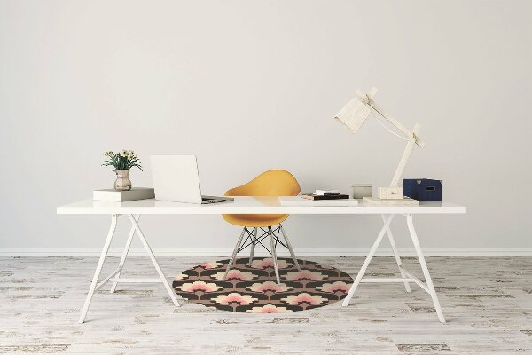 Desk chair mat floral pattern