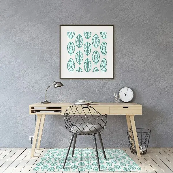 Office chair floor protector Green leaves