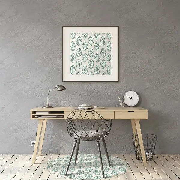 Office chair floor protector Green leaves