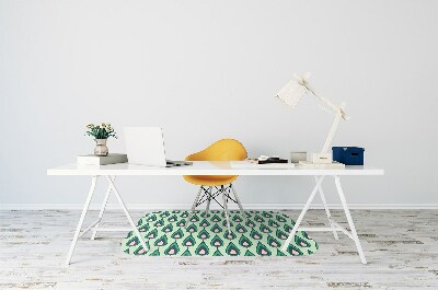 Desk chair mat green teardrop