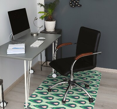 Desk chair mat green teardrop