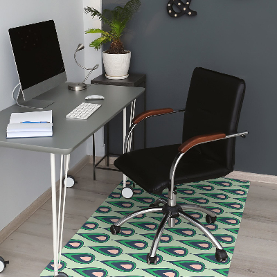 Desk chair mat green teardrop