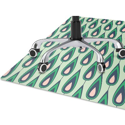 Desk chair mat green teardrop