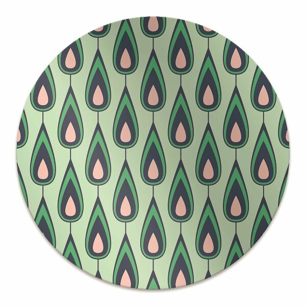 Desk chair mat green teardrop
