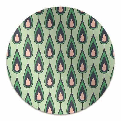 Desk chair mat green teardrop