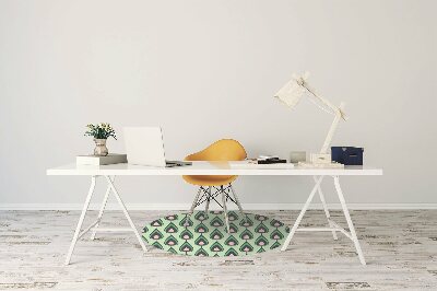 Desk chair mat green teardrop