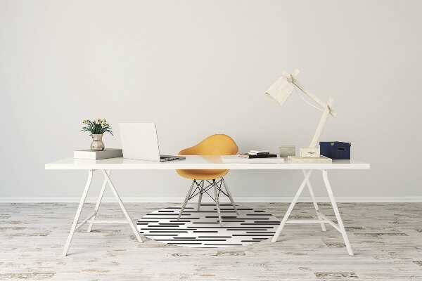 Chair mat floor panels protector dashed lines