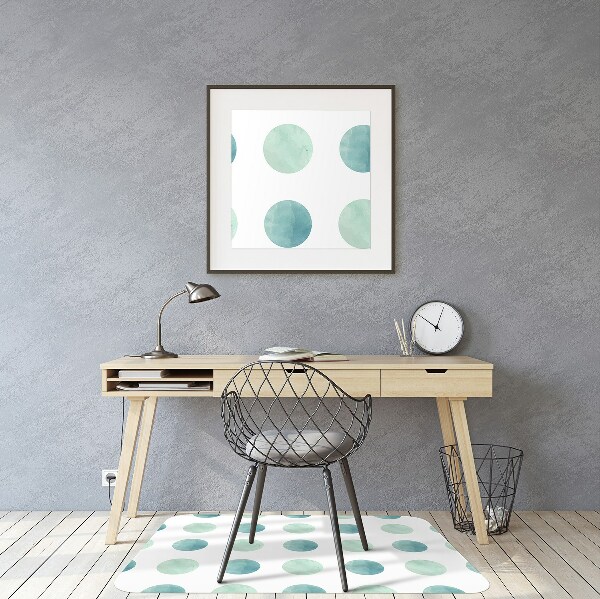 Office chair floor protector green dots