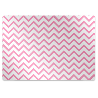 Office chair floor protector pink zigzags