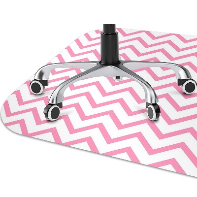 Office chair floor protector pink zigzags