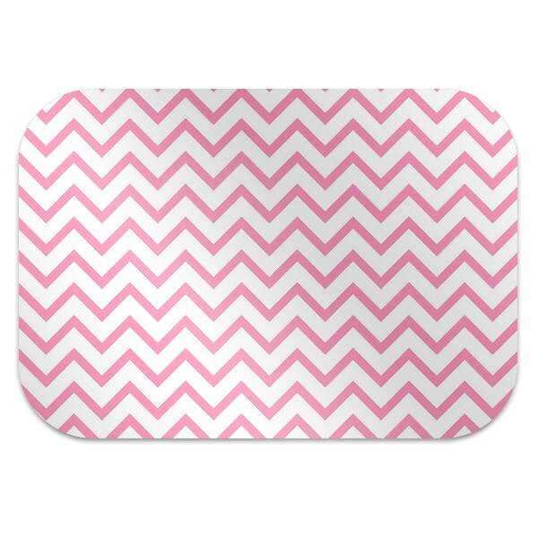 Office chair floor protector pink zigzags