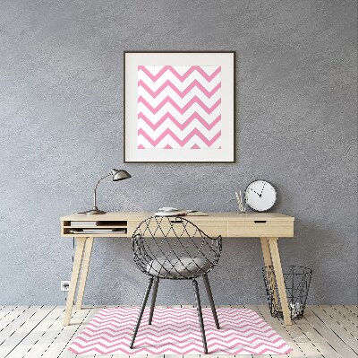 Office chair floor protector pink zigzags