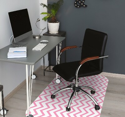 Office chair floor protector pink zigzags