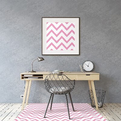 Office chair floor protector pink zigzags