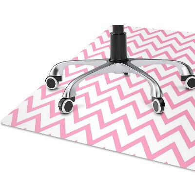 Office chair floor protector pink zigzags